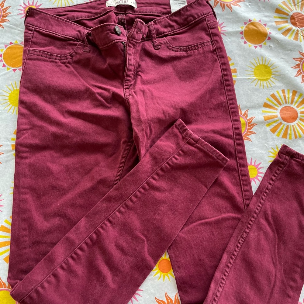 Hollister Women's Dark Red Skinny Jeans